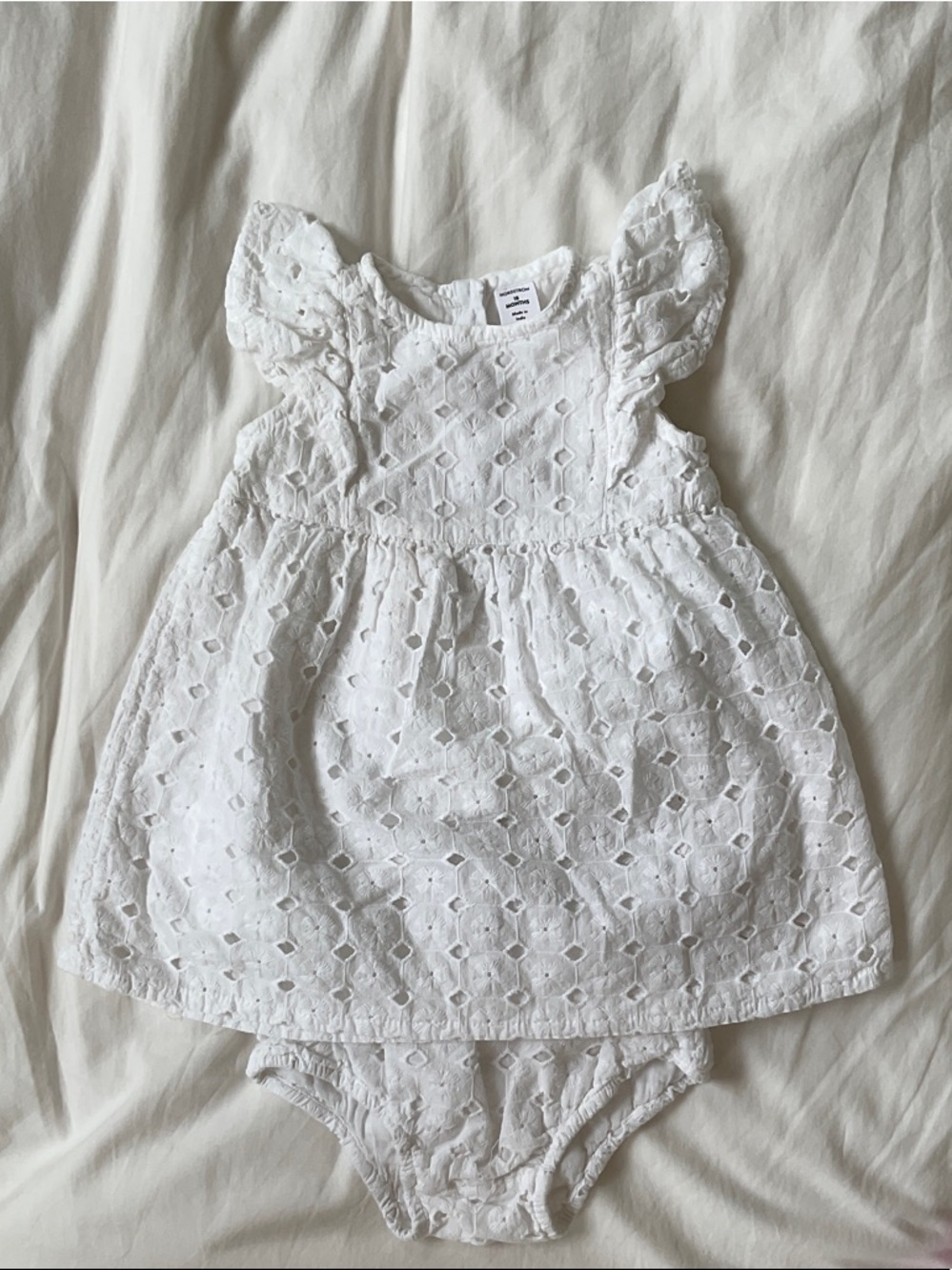 Nordstrom White Eyelet Dress with Matching Bloomers - Baby
